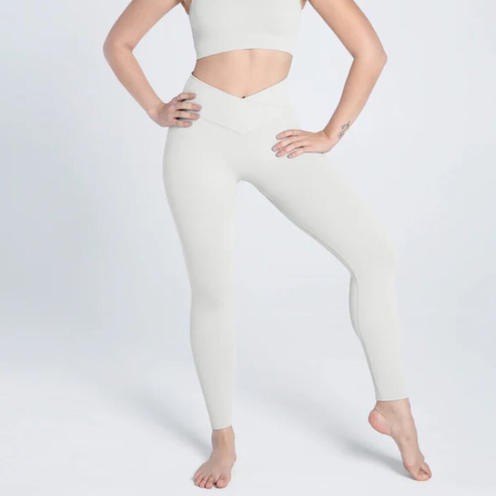 Cosmolle Women's Seamless Crossover Leggings - L